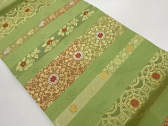 JAPANESE KIMONO / NAGOYA OBI / WOVEN FLOWER CREST & KIKKO 